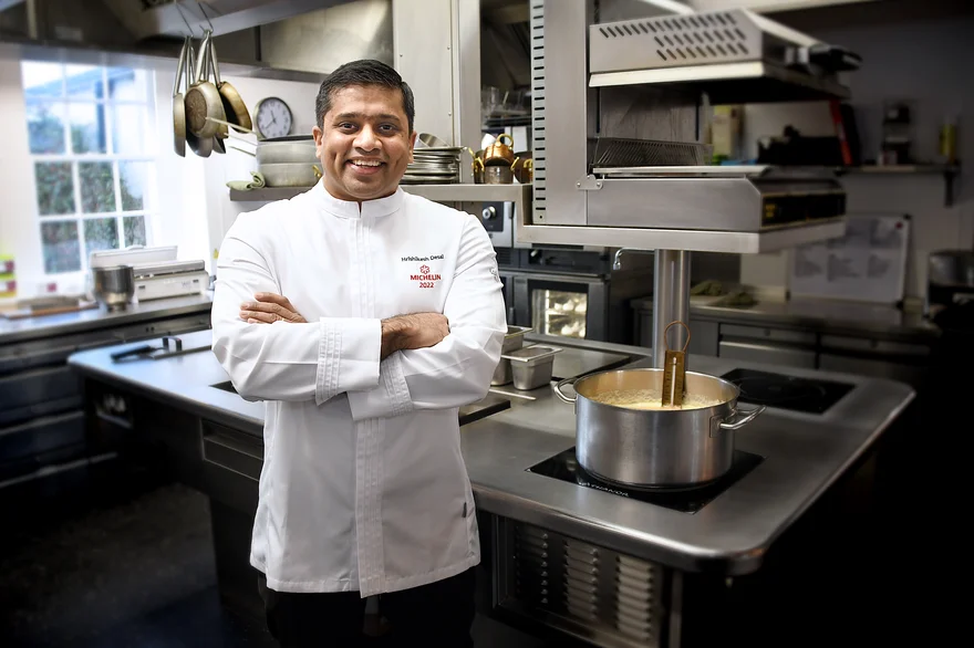 Hrishikesh Desai in Farlam Hall kitchen